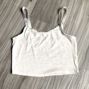 white garage crop top
